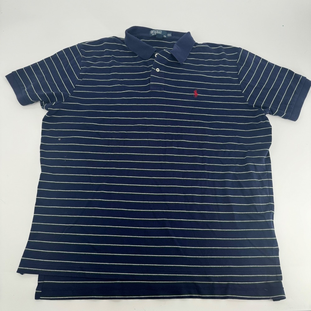 Polo Ralph Lauren Striped Polo Shirt Mens XXL Red Pony Logo Cotton‎
